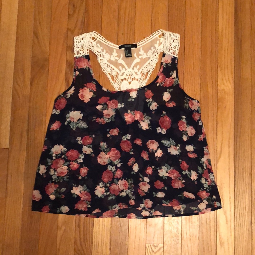 😎 Floral Flowy Sheer Tank Top